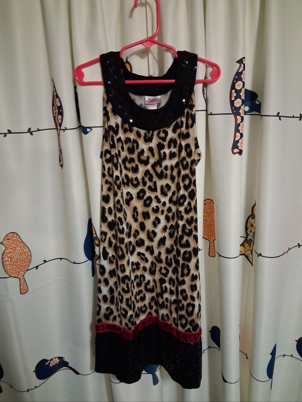 Justice Leopard Print Dress with Black Sequins Size 10 (Girl)